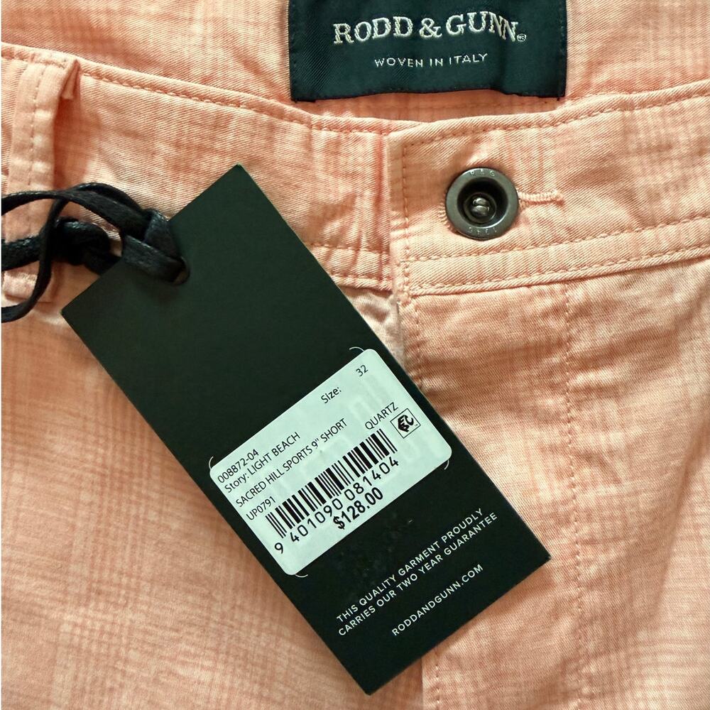 Rodd & Gunn Shorts Salmon Plaid Preppy Sacred Hill Size 32 NWT Summer Coastal - Picture 4 of 5
